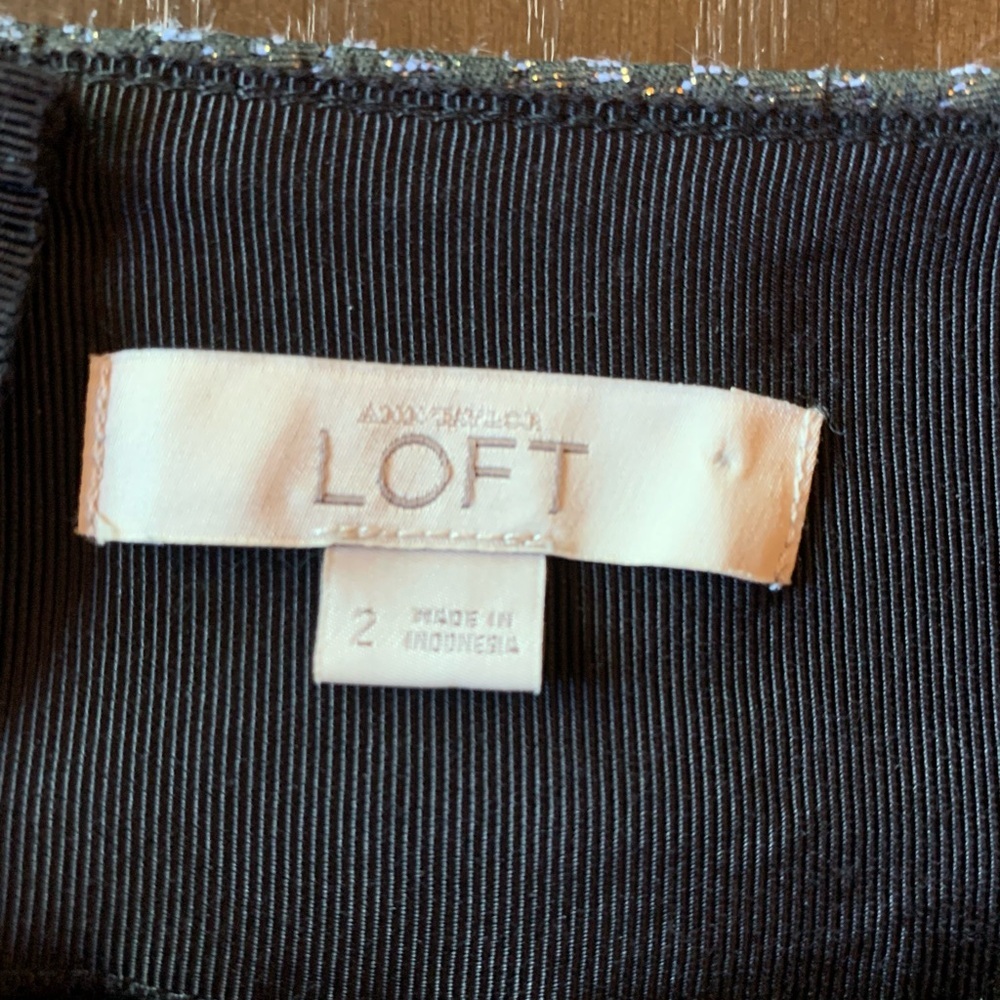 Ann Taylor LOFT black & metallic gold mini skirt with pockets LOFT size 2 - Picture 4 of 9